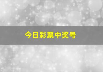 今日彩票中奖号