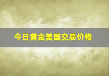 今日黄金美国交易价格