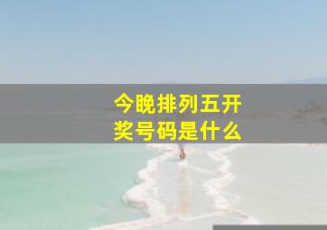 今睌排列五开奖号码是什么