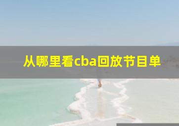 从哪里看cba回放节目单