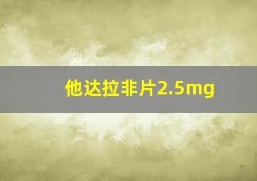 他达拉非片2.5mg