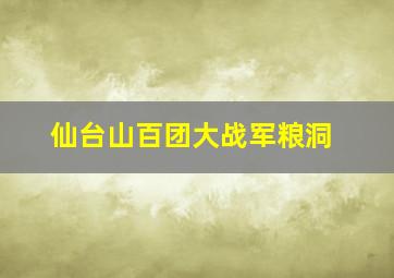 仙台山百团大战军粮洞