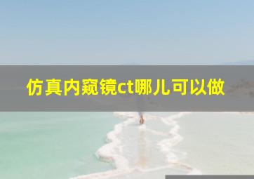 仿真内窥镜ct哪儿可以做