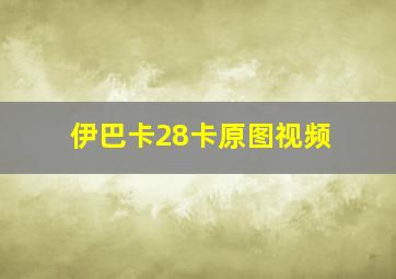 伊巴卡28卡原图视频