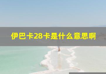 伊巴卡28卡是什么意思啊