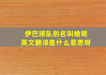 伊巴球队别名叫啥呢英文翻译是什么意思呀