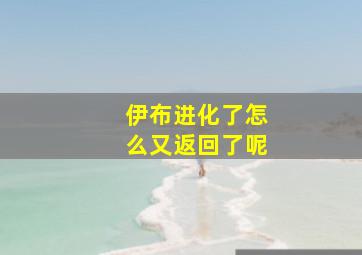 伊布进化了怎么又返回了呢