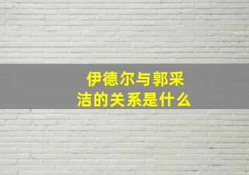 伊德尔与郭采洁的关系是什么