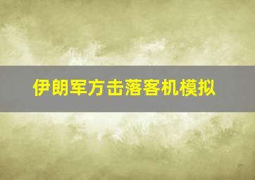 伊朗军方击落客机模拟