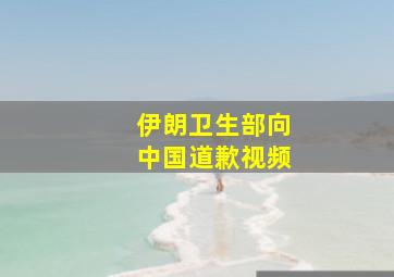 伊朗卫生部向中国道歉视频