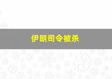 伊朗司令被杀