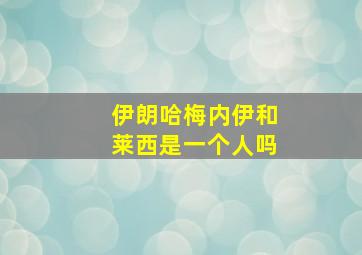 伊朗哈梅内伊和莱西是一个人吗