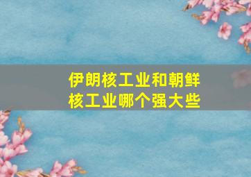 伊朗核工业和朝鲜核工业哪个强大些