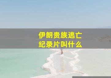 伊朗贵族逃亡纪录片叫什么