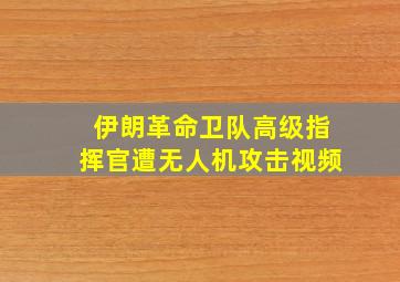 伊朗革命卫队高级指挥官遭无人机攻击视频