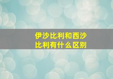 伊沙比利和西沙比利有什么区别