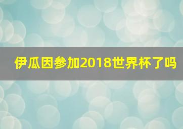 伊瓜因参加2018世界杯了吗