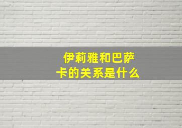 伊莉雅和巴萨卡的关系是什么