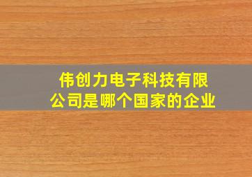 伟创力电子科技有限公司是哪个国家的企业