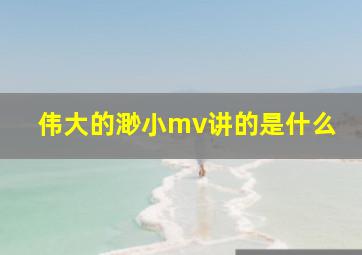 伟大的渺小mv讲的是什么