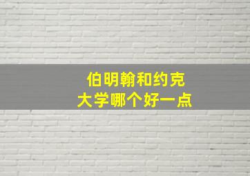 伯明翰和约克大学哪个好一点