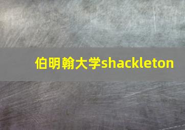 伯明翰大学shackleton