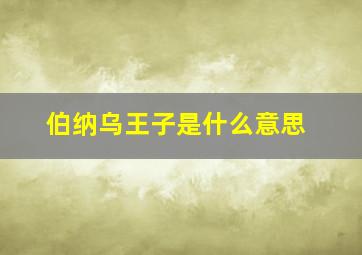 伯纳乌王子是什么意思