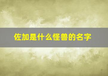 佐加是什么怪兽的名字