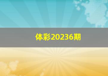 体彩20236期