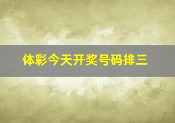 体彩今天开奖号码排三