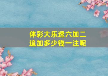 体彩大乐透六加二追加多少钱一注呢