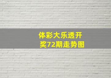 体彩大乐透开奖72期走势图