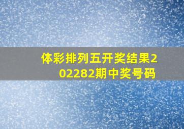 体彩排列五开奖结果202282期中奖号码