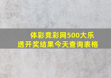 体彩竞彩网500大乐透开奖结果今天查询表格