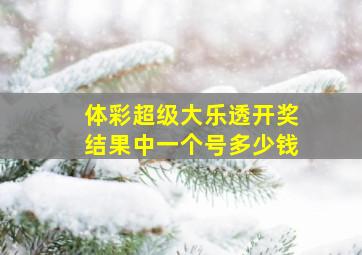 体彩超级大乐透开奖结果中一个号多少钱