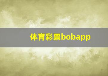 体育彩票bobapp