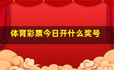 体育彩票今日开什么奖号