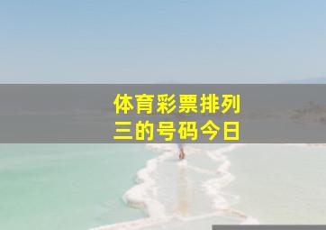 体育彩票排列三的号码今日