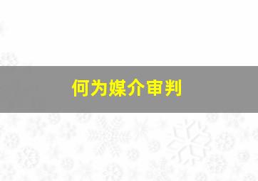 何为媒介审判