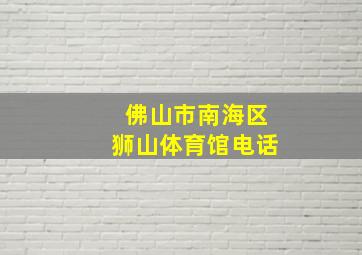 佛山市南海区狮山体育馆电话