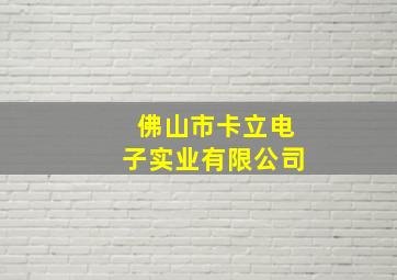 佛山市卡立电子实业有限公司