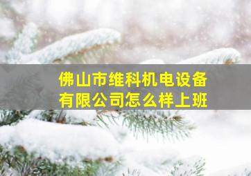 佛山市维科机电设备有限公司怎么样上班