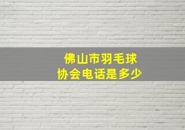 佛山市羽毛球协会电话是多少