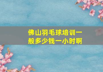 佛山羽毛球培训一般多少钱一小时啊