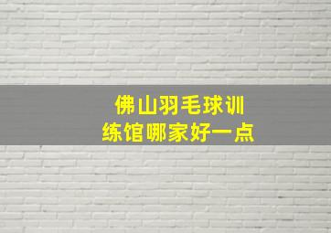 佛山羽毛球训练馆哪家好一点