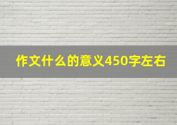 作文什么的意义450字左右