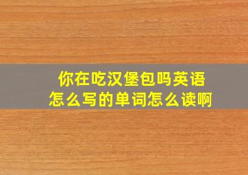 你在吃汉堡包吗英语怎么写的单词怎么读啊