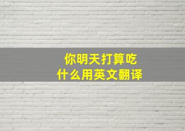 你明天打算吃什么用英文翻译