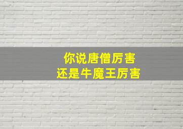 你说唐僧厉害还是牛魔王厉害