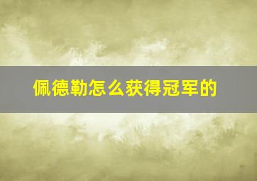 佩德勒怎么获得冠军的